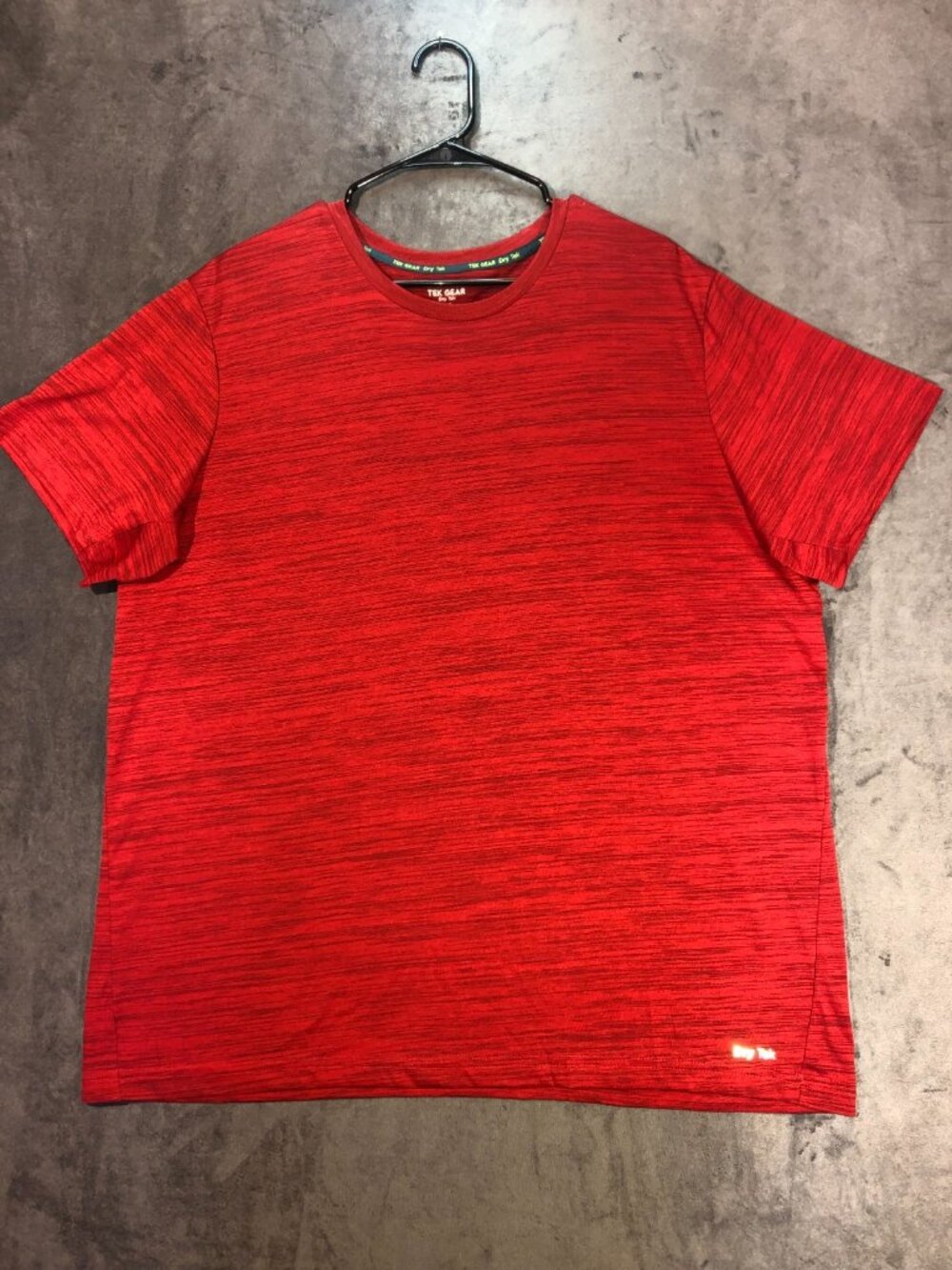 Tek Gear Dry Tek Red Space-Dye Performance Workout Sports T-Shirt Men's XXL